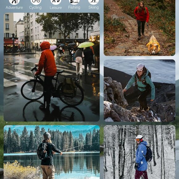 Women's Waterproof Rain Pants Packable Hiking Pants Over Pants Windproof Lightwe - Picture 6 of 8